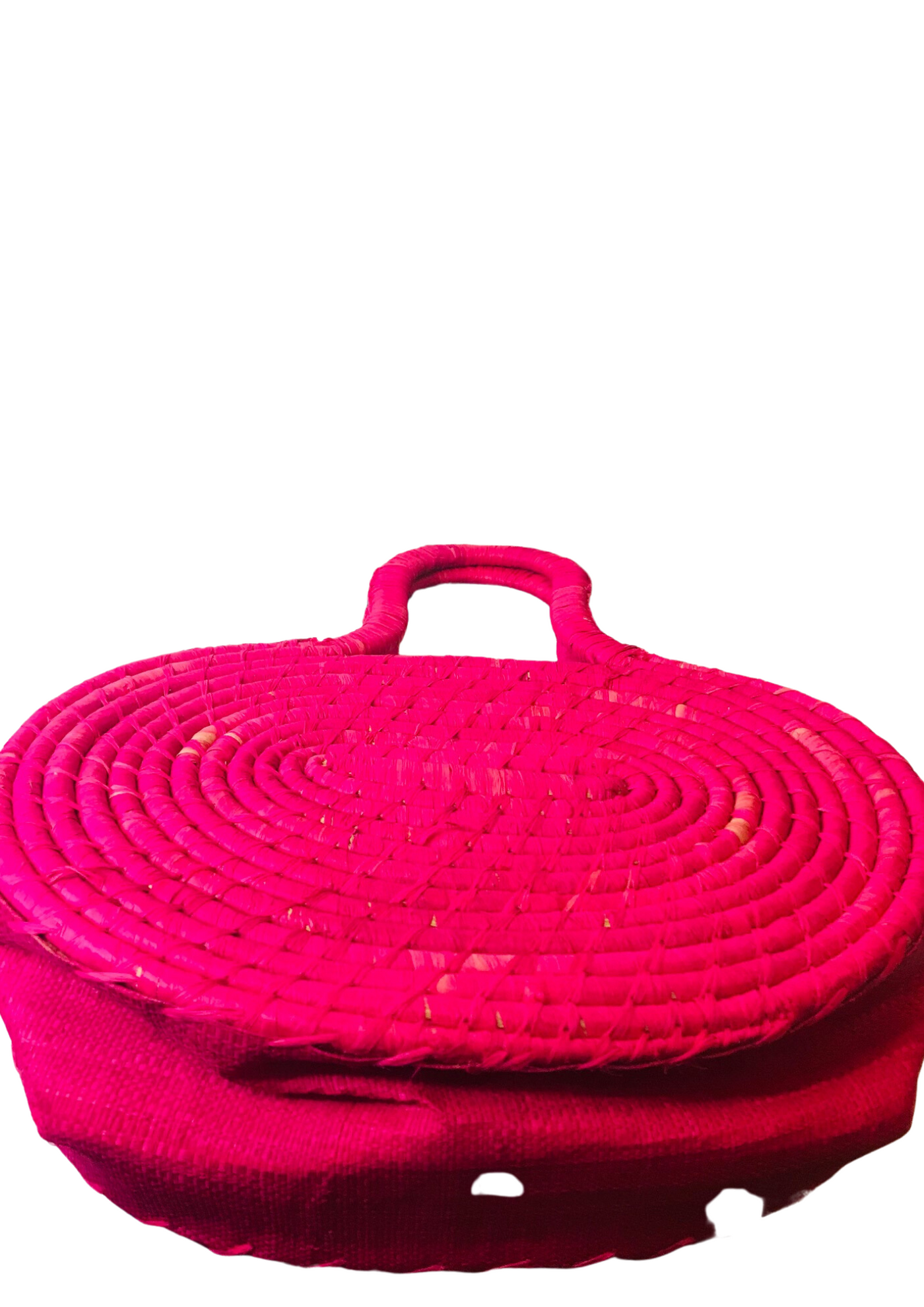 Sac en paille rose