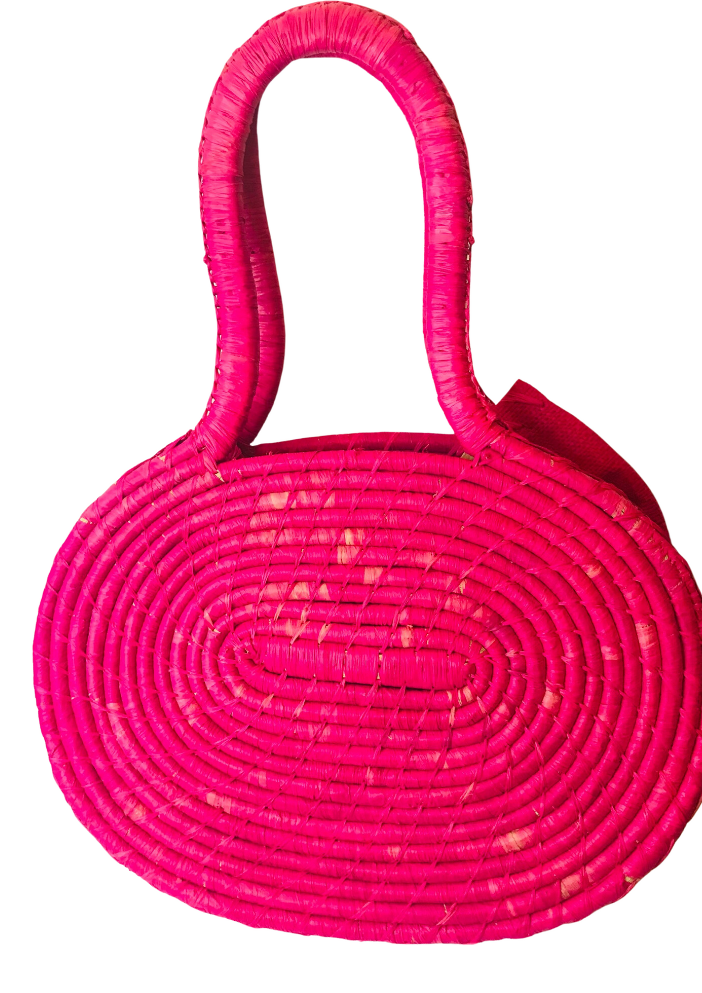 Sac en paille rose