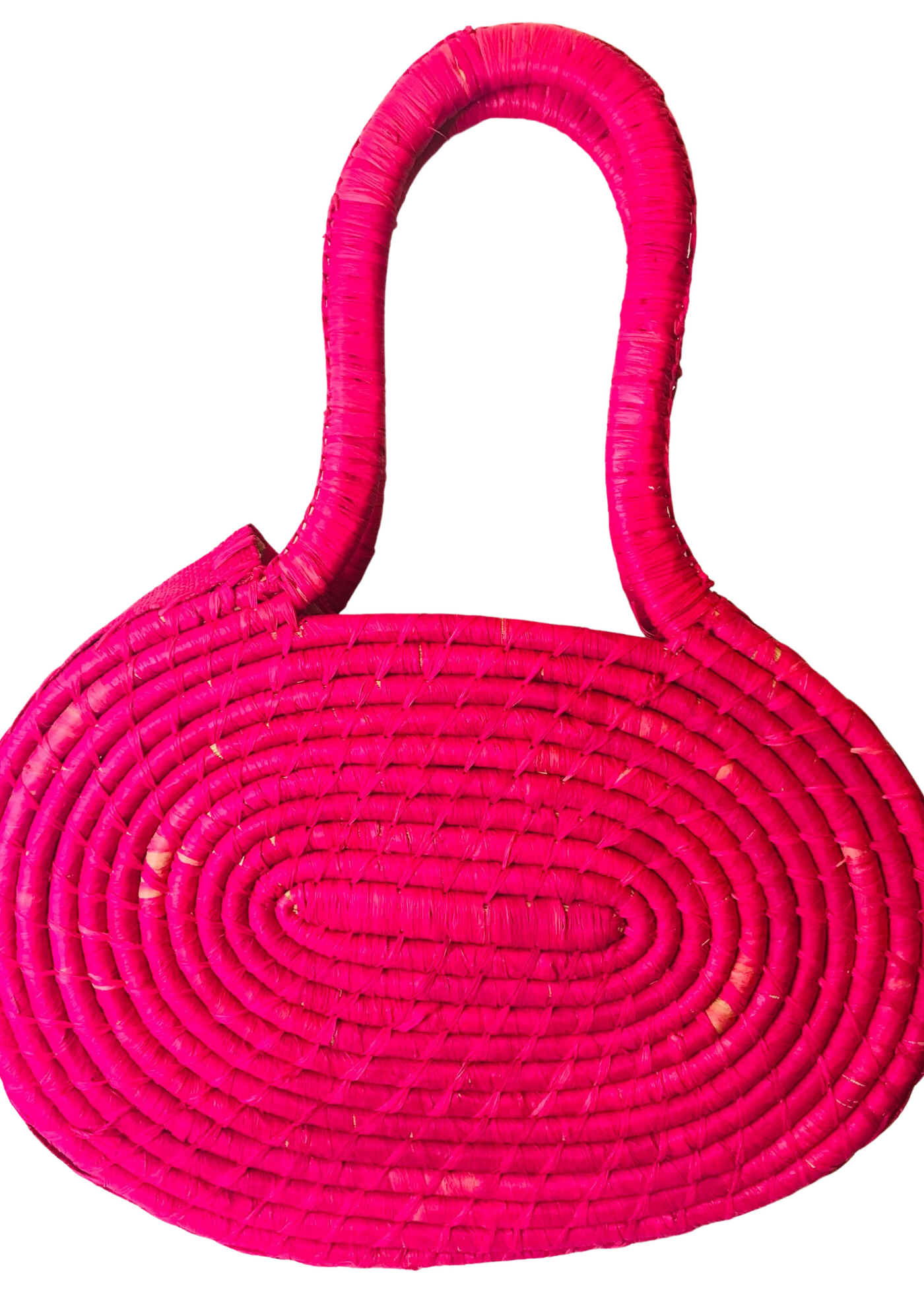 Sac en paille rose