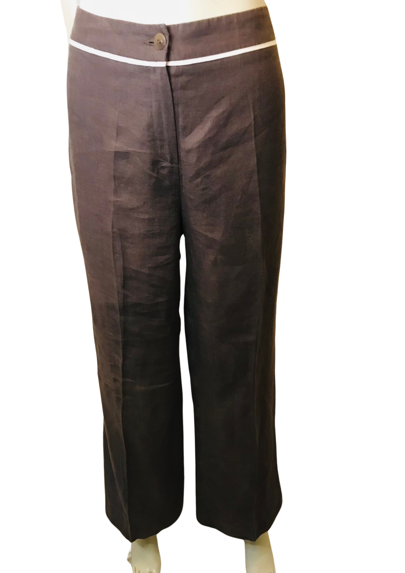 Pantalon marron 100% Lin Taille 40