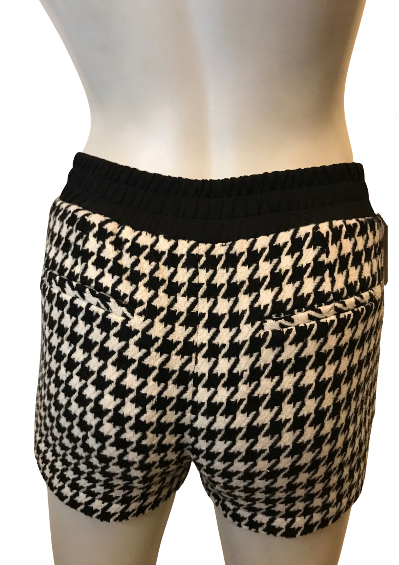 Short en laine mélangée motifs pied de poule Taille 34